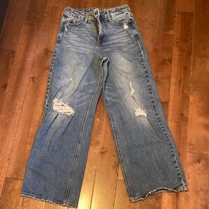 Women's Blue Distressed Jeans